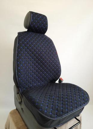 Накидки на сидения car fashion модель cube front -куб фронт комплект на передние сидения 26168 черный-синий6 фото