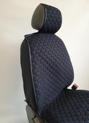 Накидки на сидения car fashion модель cube front -куб фронт комплект на передние сидения 26168 черный-синий8 фото