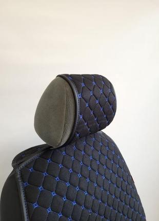 Накидки на сидения car fashion модель cube front -куб фронт комплект на передние сидения 26168 черный-синий9 фото