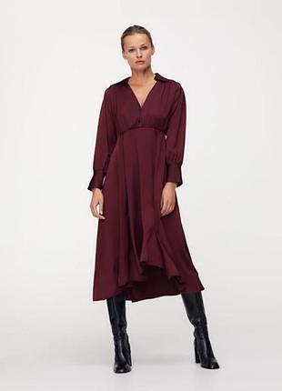 Платье атласное zara.