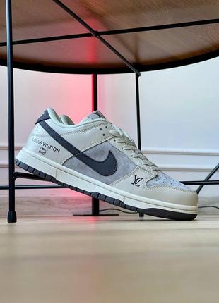 Найк сб данк кеди nike sb dunk low x louis vuitton grey