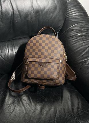 Рюкзак женский в стиле louis vuitton palm springs backpack brown7 фото