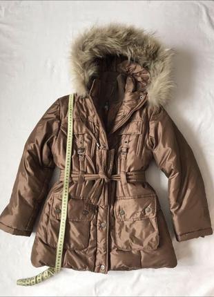 Зимова дитяча куртка коричневого кольору5 фото
