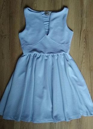 Сукня святкова платье коктейльное голубое нарядное плаття блакитне рубчик новогоднее