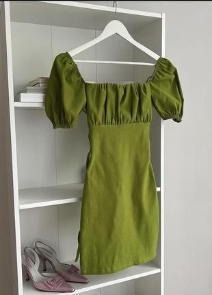 Трендовый цвет травы платье зеленая3 фото