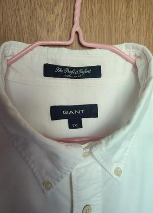 Белая рубашка от gant the perfect oxford regular fit poplin батал 👔 2xl / наш 56р3 фото