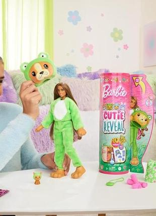 Лялька барбі сюрприз комбо цуценя у костюмі жаби змінює колір barbie cutie reveal doll hrk242 фото