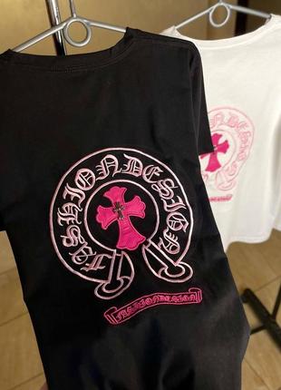 100% хлопок футболка chrome hearts с вышивкой