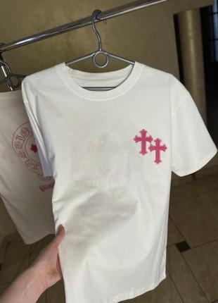 100% хлопок футболка chrome hearts с вышивкой6 фото