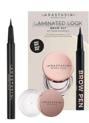 Набор для бровей с эффектом ламинирования anastasia beverly hills laminated brow kit taupe 2.5 г + 0.5 мл1 фото