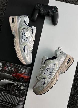 Мужские кроссовки в стиле new balance 530112-еленс / демисезонные / весенние, летние, осенние / обувь / кожа, сетка / белые, черные, бежевые, серые