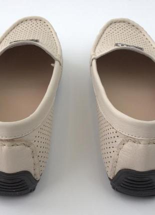 Бежеві мокасини шкіра з перфорацією жіноче взуття великих розмірів ornella beige floto perf by rosso avangard bs5 фото