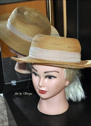 Вінтажний солом'яний капелюх3 фото