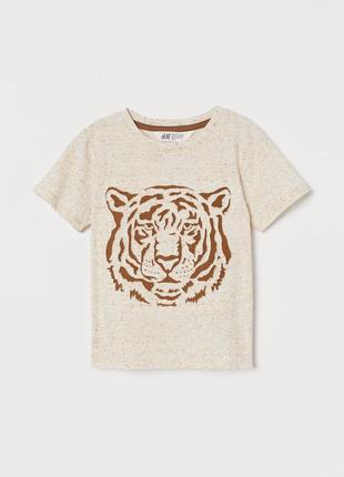 Класична футболка з м'якого бавовняного трикотажу тигр h&m