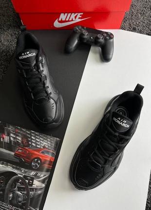 Мужские кроссовки в стиле nike air max monarch 4 найк / демисезонные / обувь / весенние, летние, осенние / кожа / черные, белые, серые