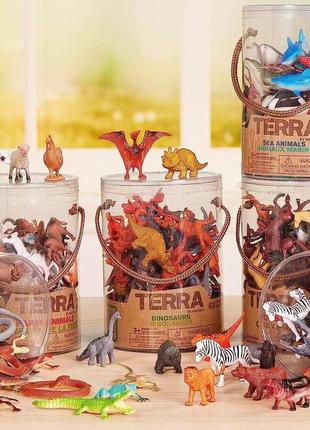 Набір фігурок тварин (60шт) динозаври terra by battat an6003z4 фото