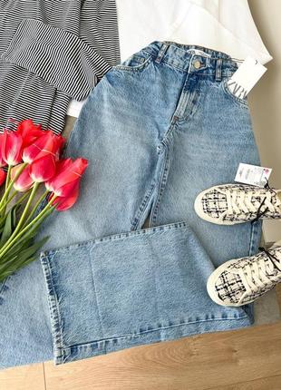 Джинсы на низкой посадке zara, плотный, плотный джинс