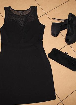 Маленькое черное платье с сеткой forever 21