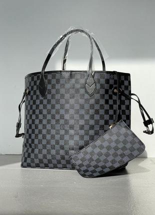 Сумка женская в стиле louis vuitton neverfull grey7 фото