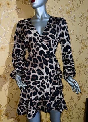 Леопардовое платье l-xl3 фото