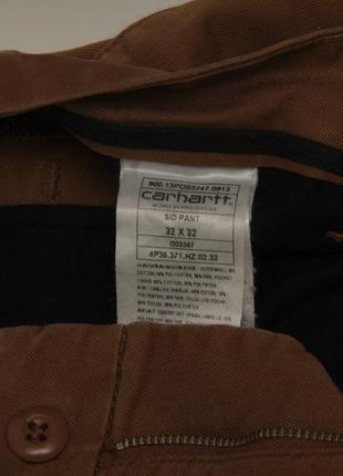 Carhartt wip sid pant 32/32 брюки из хлопка и полиестера зауженые8 фото