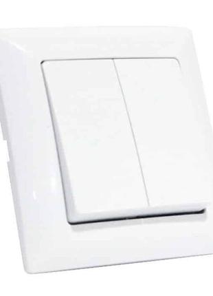 Вимикач 2-клавішний білий tina