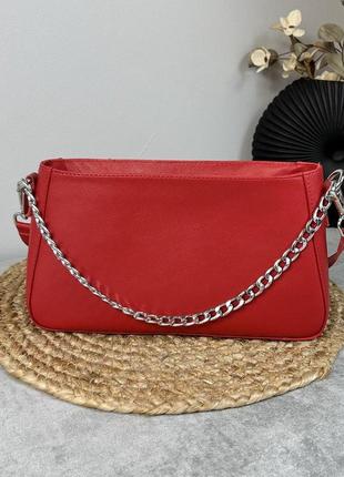 Женская кожаная сумочка, стильная сумка из натуральной кожи, маленькая красная сумка на плече1 фото