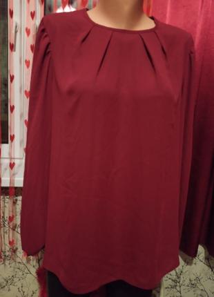 Блуза свободного кроя бордо1 фото