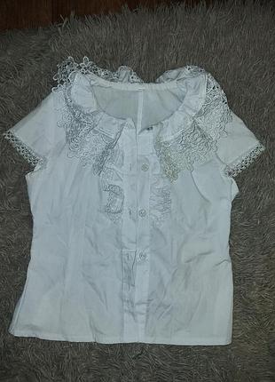 Блузка школьная на 7-8 лет, 122 рост+ подарок