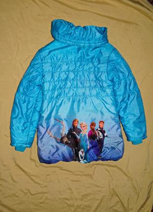 Тепла демісезонне пальто куртка frozen ганна і ельза. на 8-10 років2 фото