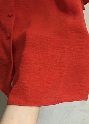 Красная блуза с коротким рукавом4 фото