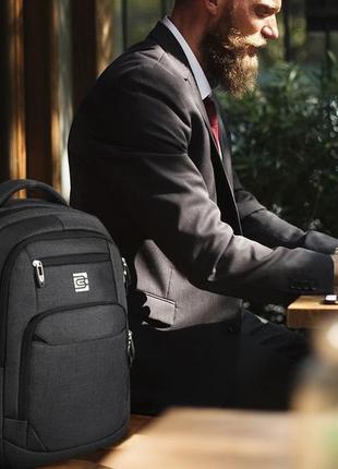Рюкзак міський bruno cavalli міцний вологостійкий 15.6" usb-роз'єм колір чорний 30л3 фото
