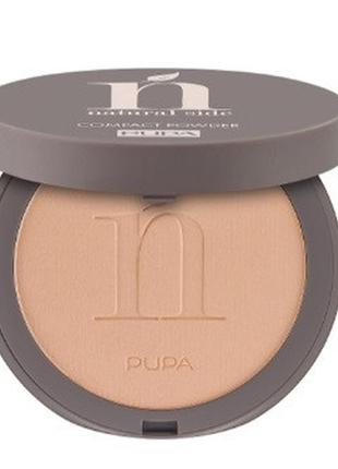 Пудра для лица pupa natural side compact powder 001 - light beige, 8 г