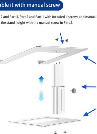 Алюмінієва підставка для ноутбука besign lsx3, ергономічна підставка для ноутбука4 фото