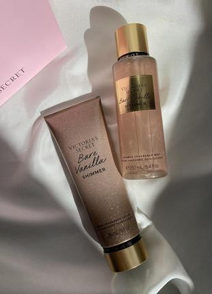 Набір спрей міст лосьйон для тіла з шимером victoria’s secret bare vanilla оригінал