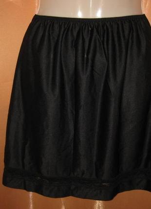 Черный подъюбник подклад нарядный с кружевом по низу удобный на резинке little woods made in britain7 фото