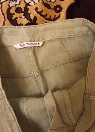 Продам нові лляні штани zara (xl)9 фото
