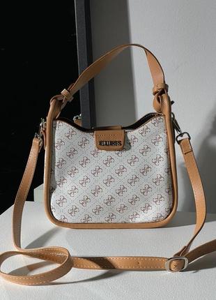 Сумка жіноча в стилі  guess eco brenton white