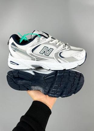 New balance 530 white blue (сині вставки2 фото