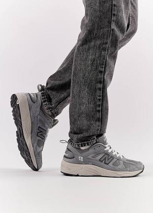 Мужские кроссовки в стиле new balance 87826285 / демисезонные / весенние, летние, осенние / обувь / замша, текстиль / черные, серые