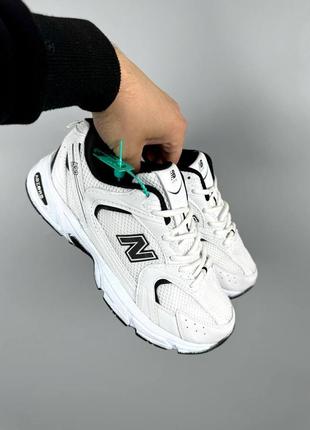 New balance 530 white black1 фото