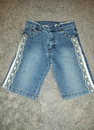Бріджи джинсові+ спідниця, на зріст 116-122см