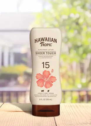 Hawaiian tropic sheer touch ultra radiance сонцезахисний лосьйон з spf 15. 236 мл4 фото