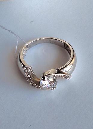Серебряная кольца спиральной формы с цирконием.4 фото