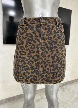 Юбка леопардовая, джинсовая юбка