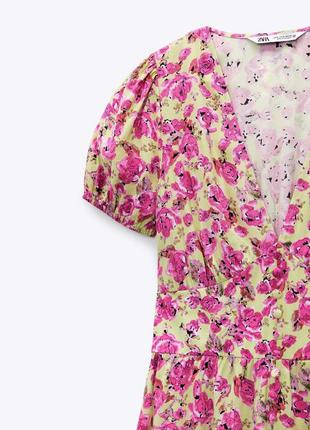 Квіткове плаття сукня міді zara в квітковий принт5 фото