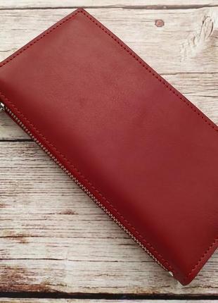 Стильный кожаный кошелек вместительный, grande pelle