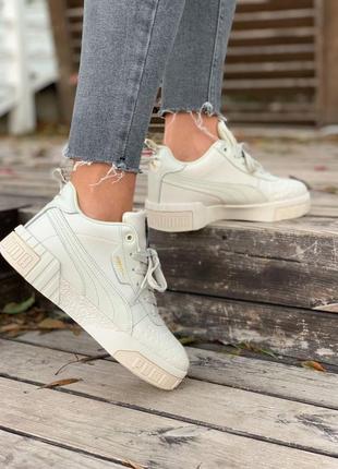 Женские кроссовки пума puma cali beige (мех)