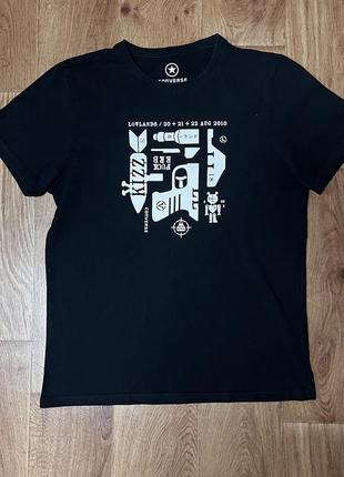 Мужская черная футболка converse,1 фото