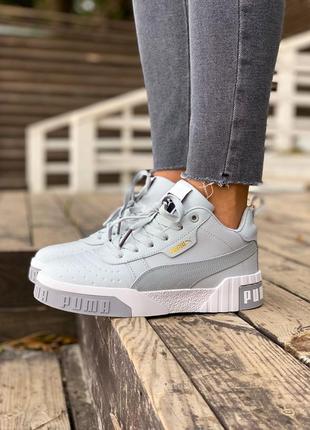 Женские кроссовки пума puma cali grey (мех)